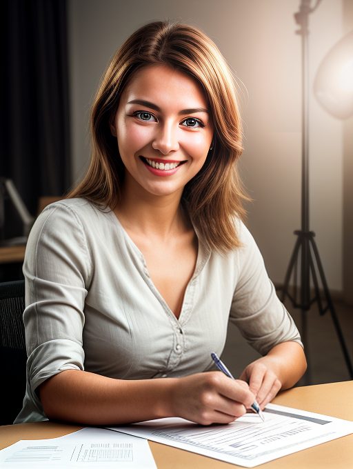 lady helping to fill out loan application form